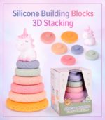 Premium Silicone Montessori Stacking Rings – Educational Teether & 3D Building Blocks for Infants
