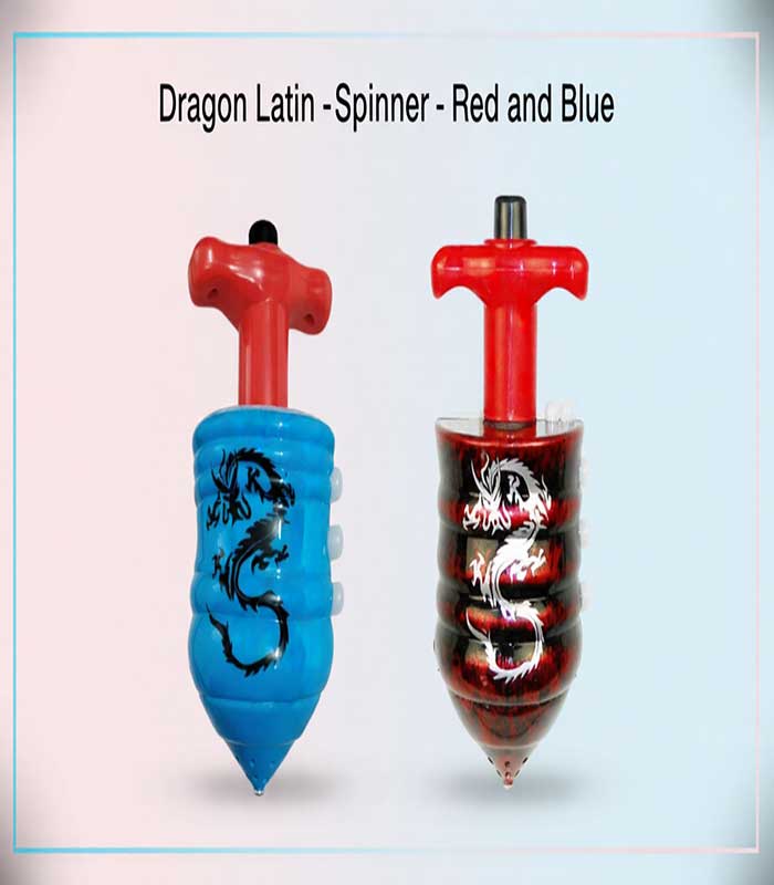 COVER Dragon Latin Glow-in-the-Dark LED Spinning Top with Launcher – (Red=FS089/01) / (Blue= FS089/02) - Image 1