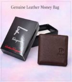 Premium Men’s Genuine Leather Bi-Fold Wallet – Classic Textured Coffee Brown - FS120
