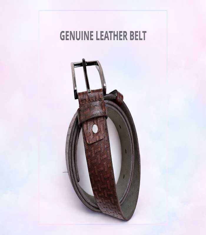 COVER-IMAGE Boys’ Classic Brown Basket Weave Genuine Leather Belt - FS122/02 - Image 1