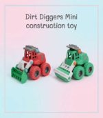 Build-A-Machine 4WD Friction Powered Construction Vehicle – Interactive STEM Learning Toy for Kids - (Paste, Blue, Red) -FS027