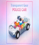 Ultimate Transparent Gear Electric Police Car – Interactive 3D Light & Sound Toy for Kids