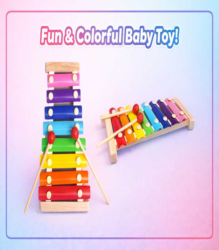 COVER-IMAGE Musical Enlightenment: 8-Note Hand-Knock Wooden Xylophone for Toddlers - Image 1