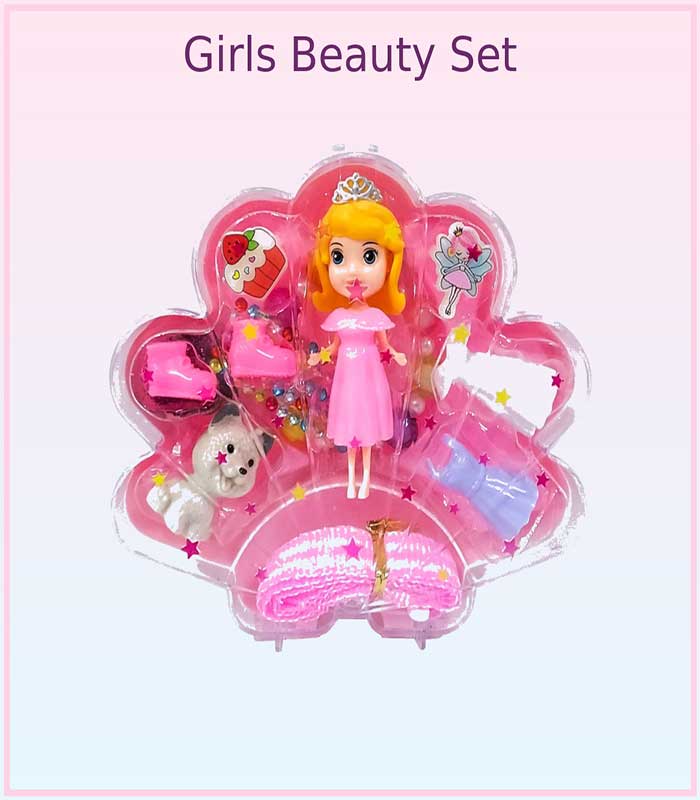 COVER-IMAGE Little Girl's Princess Dream Magic Trinket Box – 12-Piece DIY Jewellery & Dress-Up Shell Case - FS069 - Image 1
