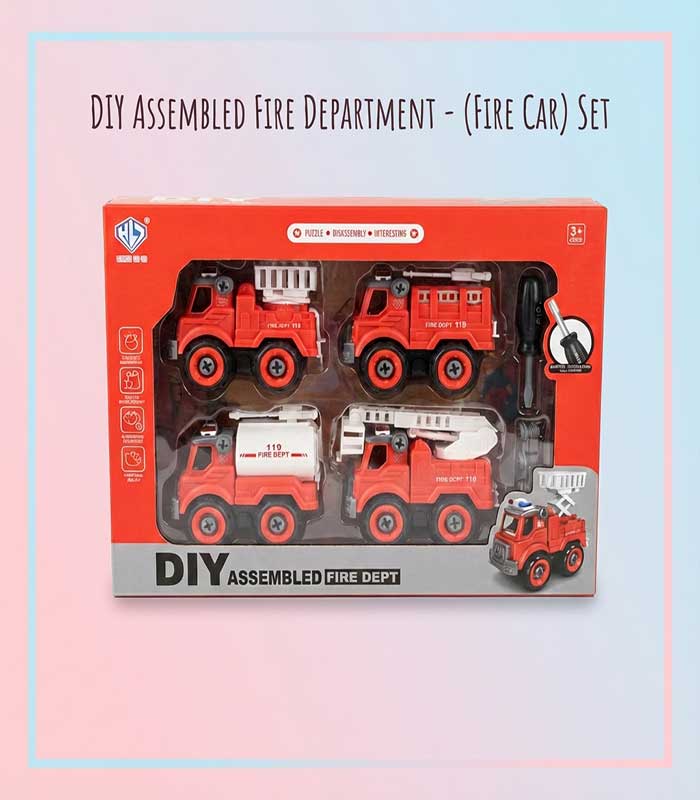 COVER-IMAGE Kids' DIY Take-Apart Fire Truck Engineering Set – 4-in-1 Stem Construction Toy with Tools - FS003 - Image 1