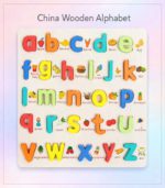 Educational Wooden Alphabet Puzzle - Lowercase Letters & Early Learning Vocabulary Board - FS037