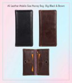 Ali Leather Premium Handcrafted Mobile Wallet & Multi-Functional Money Bag – (BLACK - FS125/01) / (BROWN - FS125/02)