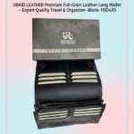 UBAID LEATHER Premium Full-Grain Leather Long Wallet – Export Quality Travel & Organizer -Black- FS124/01