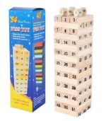 Wiss Toy 54-Piece Numbered Wooden Stacking Block Game with Dice - FS090 - Image 4