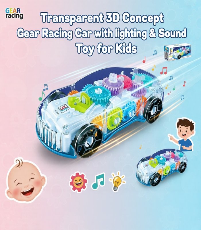 D1 Gear Racing: Transparent 3D Concept Gear Racing Car with Lighting & Sound - Image 1