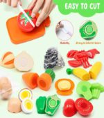 OKOK Premium Wooden Magnetic Cutting Food Set – Montessori-Inspired Pretend Play Kitchen Accessories for Toddlers & Pre-schoolers - FS098 - Image 3
