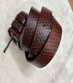 Elite Artisan Series: Boys' Genuine Leather Basket-Weave Embossed Dress Belt - FS122/1 - Image 3