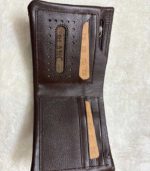 Premium Men’s Genuine Leather Bi-Fold Wallet – Classic Textured Coffee Brown - FS120 - Image 2