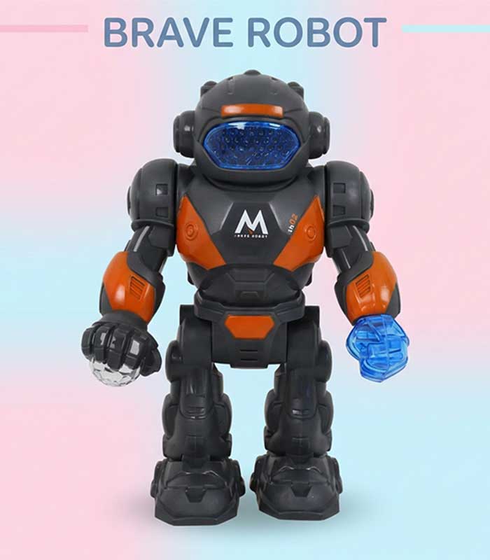 D1 Brave Robot TH02 – Interactive Musical Dancing Robot with 3D LED Lights - White - FS024 - Image 1