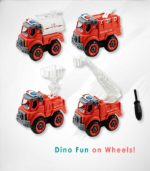 Kids' DIY Take-Apart Fire Truck Engineering Set – 4-in-1 Stem Construction Toy with Tools - FS003 - Image 2