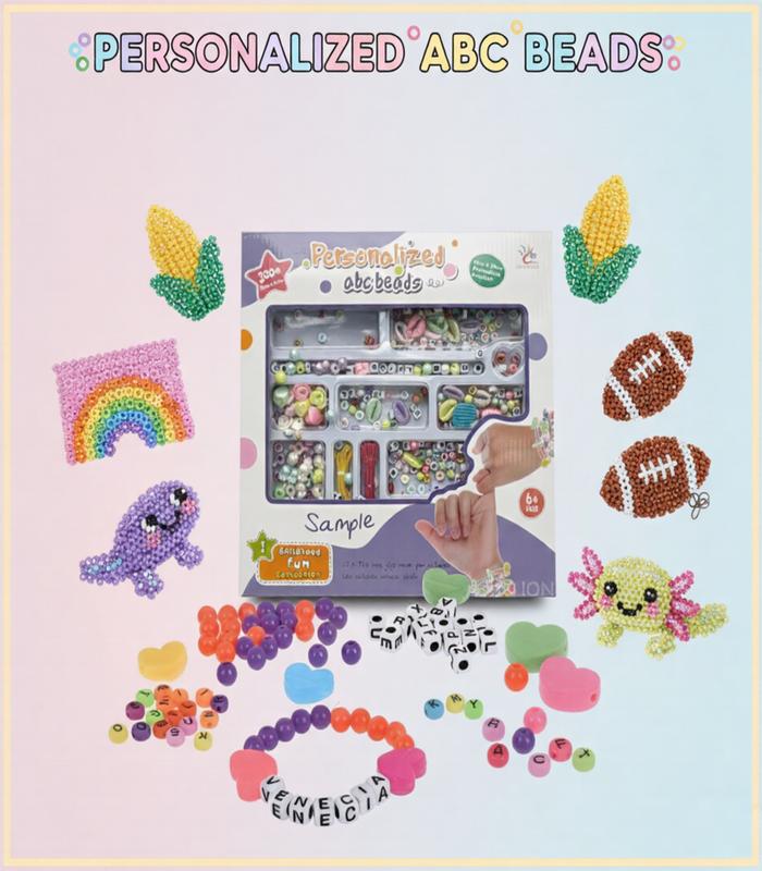 D1 Ultimate Personalized ABC Bead & Jewellery Craft Kit – 300+ Pieces DIY Creative Set for Kids & Toddlers - Image 1