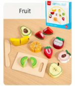 OKOK Premium Wooden Magnetic Cutting Food Set – Montessori-Inspired Pretend Play Kitchen Accessories for Toddlers & Pre-schoolers - FS098 - Image 4