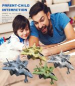 Inertia Powered Fighter Jet Drone Hybrid – Friction Toy for Kids (Blue, Ash, Yellow)- FS026 - Image 4