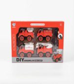 Kids' DIY Take-Apart Fire Truck Engineering Set – 4-in-1 Stem Construction Toy with Tools - FS003 - Image 3