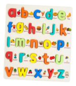 Educational Wooden Alphabet Puzzle - Lowercase Letters & Early Learning Vocabulary Board - FS037 - Image 3