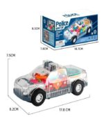 Ultimate Transparent Gear Electric Police Car – Interactive 3D Light & Sound Toy for Kids - Image 5