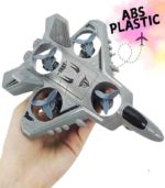 Inertia Powered Fighter Jet Drone Hybrid – Friction Toy for Kids (Blue, Ash, Yellow)- FS026 - Image 5