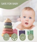 Premium Silicone Montessori Stacking Rings – Educational Teether & 3D Building Blocks for Infants - Image 8