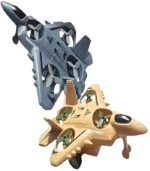 Inertia Powered Fighter Jet Drone Hybrid – Friction Toy for Kids (Blue, Ash, Yellow)- FS026 - Image 7