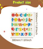Educational Wooden Alphabet Puzzle - Lowercase Letters & Early Learning Vocabulary Board - FS037 - Image 6