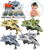 Inertia Powered Fighter Jet Drone Hybrid – Friction Toy for Kids (Blue, Ash, Yellow)- FS026 - Image 2