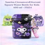 Sanrio Kuromi & Cinnamoroll Dual-Compartment Square Water Bottle for Kids (600ml) – FS134