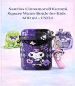 Sanrio Kuromi & Cinnamoroll Dual-Compartment Square Water Bottle for Kids (600ml) – FS134