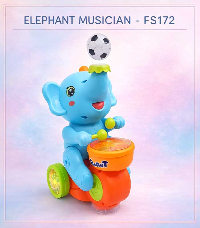 COVER-IMAGE Elephant Musician Interactive Blowing Ball Toy – 3-in-1 Drumming, Floating Ball & Musical Fun for Toddlers – FS172 - Image 1
