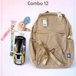 Adventure-Ready Canvas Backpack with Die-Cast Racing Car & Plush Keychain - Combo 12