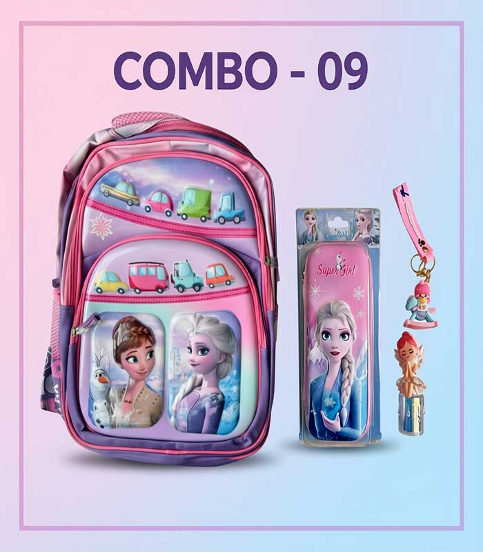 COVER-IMAGE Disney Frozen 2 Limited Edition School Bundle – 3D Character Backpack & Multi-Compartment Stationery Set - Combo 09 - Image 1