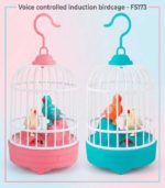 Interactive Voice-Activated Induction Birdcage – Realistic Singing & Fluttering Electronic Pet Toy (Blue= FS173/01) / (Pink= FS173/02)