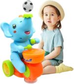 Elephant Musician Interactive Blowing Ball Toy – 3-in-1 Drumming, Floating Ball & Musical Fun for Toddlers – FS172 - Image 2