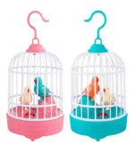 Interactive Voice-Activated Induction Birdcage – Realistic Singing & Fluttering Electronic Pet Toy (Blue= FS173/01) / (Pink= FS173/02) - Image 2