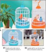 Interactive Voice-Activated Induction Birdcage – Realistic Singing & Fluttering Electronic Pet Toy (Blue= FS173/01) / (Pink= FS173/02) - Image 4