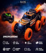 1:18 Scale 6-Wheel Remote Control Smoke Spray Rock Crawler - Fs135 - Image 6