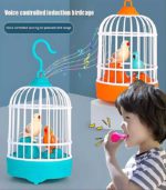 Interactive Voice-Activated Induction Birdcage – Realistic Singing & Fluttering Electronic Pet Toy (Blue= FS173/01) / (Pink= FS173/02) - Image 7