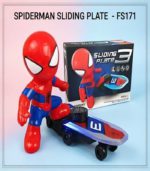 Spiderman Sliding Plate Stunt Scooter - Electric Musical Toy with 360° Spin & 4D LED Lights - FS171