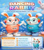 Interactive Dancing Rabbit Robot – Musical "Swing Rabbit" with LED Lights & Smart Touch Activation - FS176 - Image 3