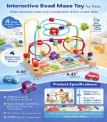 Animal Trailer Circle the Bead Wooden Toy – FS155 - Image 2