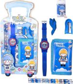 7-in-1 Kids' Deluxe Stationery & Digital Watch Gift Set – Travel Suitcase Edition - Fs149 - Image 8