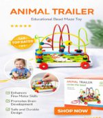 Animal Trailer Circle the Bead Wooden Toy – FS155 - Image 10