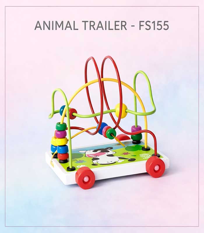 DDCC Animal Trailer Circle the Bead Wooden Toy – FS155 - Image 1