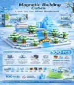 Toylogy 100-Piece Magnetic Building Cubes – Arctic Winter Wonderland STEM Construction Set for Kids 3+ - FS168 - Image 8