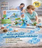 Toylogy 100-Piece Magnetic Building Cubes – Arctic Winter Wonderland STEM Construction Set for Kids 3+ - FS168 - Image 9