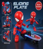 Spiderman Sliding Plate Stunt Scooter - Electric Musical Toy with 360° Spin & 4D LED Lights - FS171 - Image 9